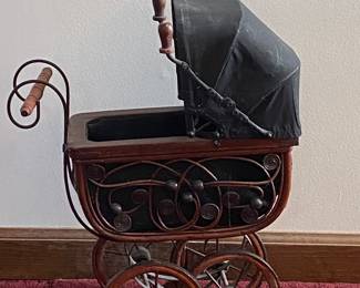 Vintage Leather Doll Carriage