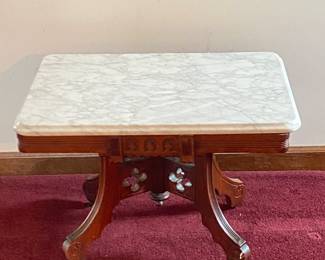 Vintage Marble Top Side Table
