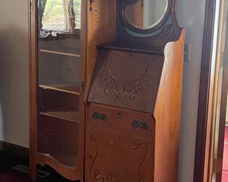Vintage Secretary Desk w/Shelving