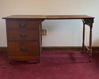 Vintage Oak Drop Leaf Desk