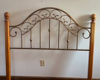 Vintage Full Wood Bed Frame:  Located in Screened Porch
