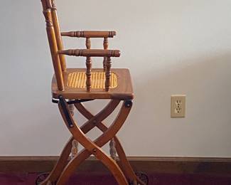Vintage Wood Highchair w/Wheels