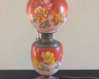 Vintage Orange Hurricane Lamp