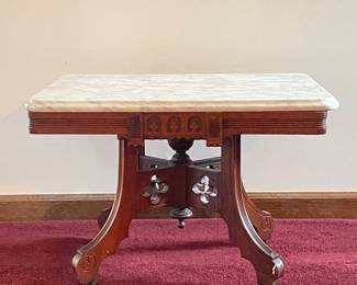 Vintage Marble Top Side Table