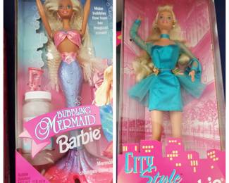 Bubbling Mermaid Barbie1996 (D); City Style Barbie 1995 (D)