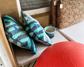 Assorted indoor, and outdoor pillows