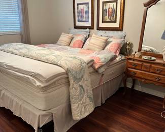 King bedding and king bed