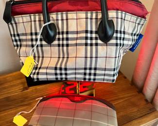 Burberry handbag and small bag that can be used for make up or by itself