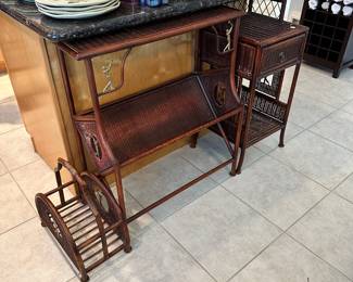 Matching Magazine rack ,
Bookshelf and side table, all with Golf emblem on them