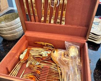 Gold plated flatware