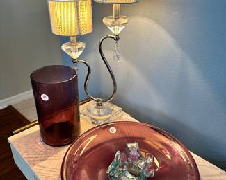 Lamp has lucite base