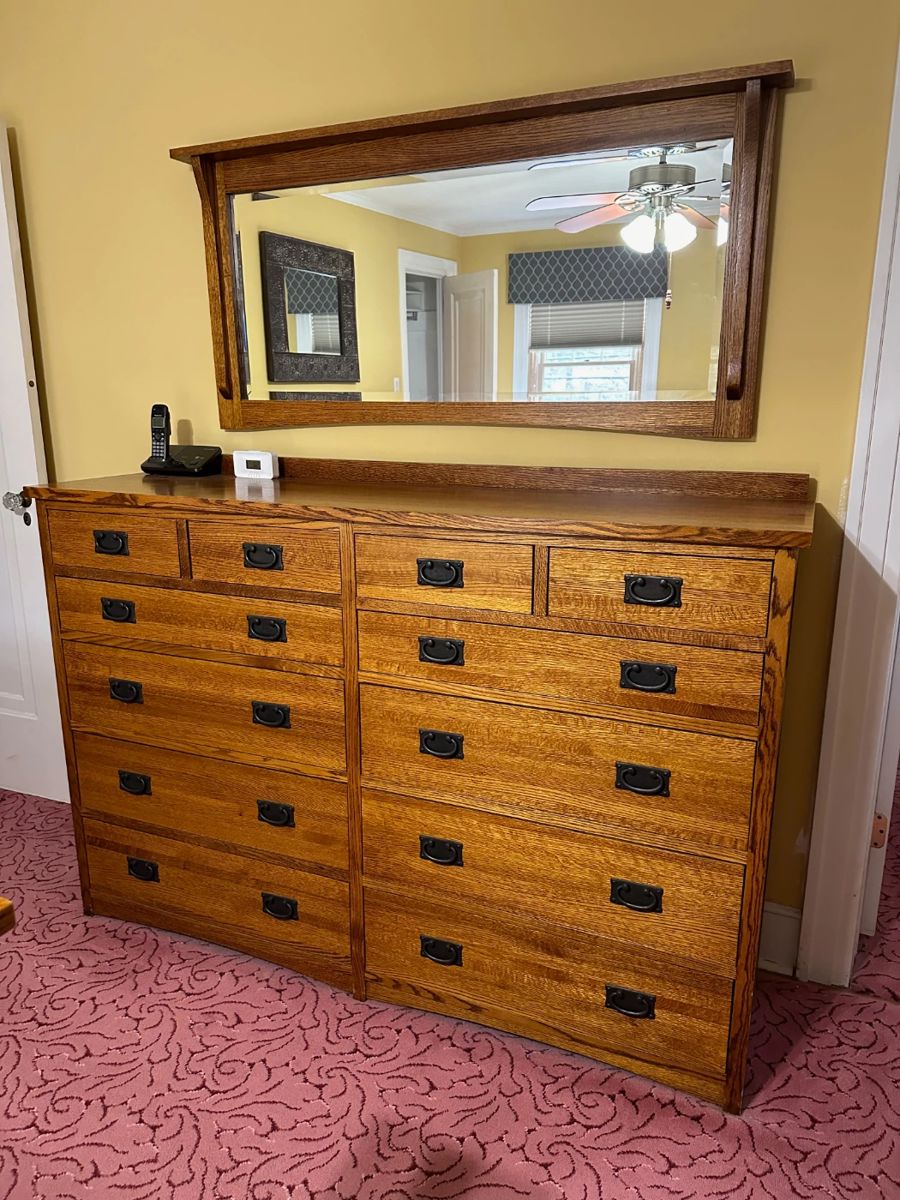 Michaels for Restoration Hardware - Mission Oak Double Dresser w/Mirror (Drawers are Cedar Lined)