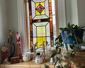 Stained Glass Window, Christmas Decorations, Plant