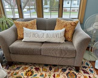 Love Seat, Pillows, Fans