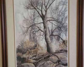 Jean Vietor signed numbered print The Deer Watcher