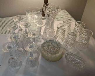 Crystal Vase Wine Glasses Plates Bowls