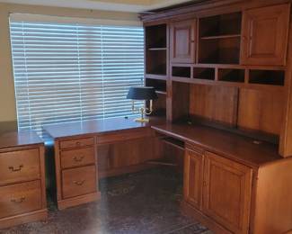 Corner Desk With Hutch And Matching File Cabinet
