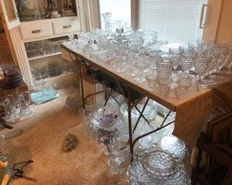 Hundreds maybe thousands of pieces of Fostoria American crystal, Imperial Candlewick...1000 pieces as well, Guinness Book of World Records amount