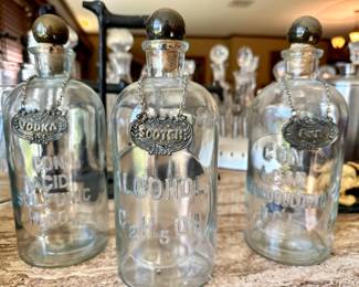 Vintage Bottles with Liqueur Taqs