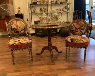 Antique French Polychrome Chairs