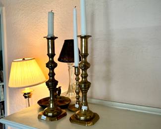 Brass candleholders