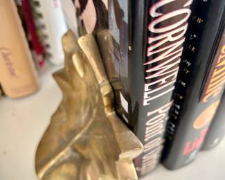Grandmillennial brass leaf book ends