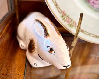 Pair of Staffordshire bunnies