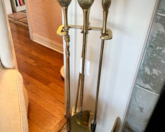 Brass fireplace tools