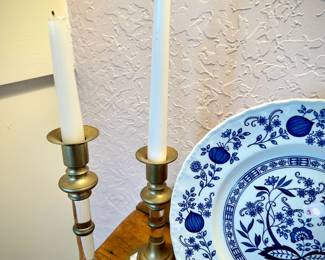 Brass & acrylic candleholders