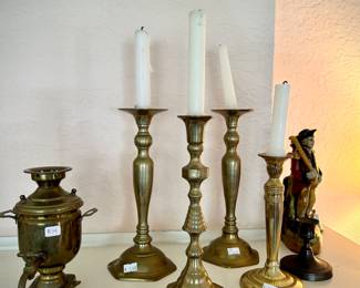 Brass candleholders