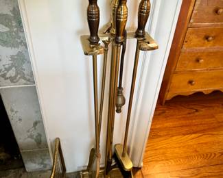 Brass fireplace tools