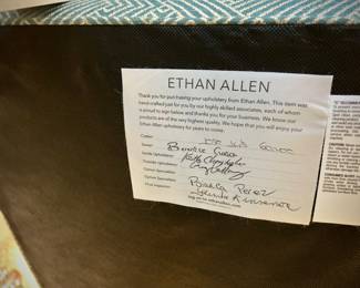 Ethan Allen 2 blue upholstered chairs - like-new condition