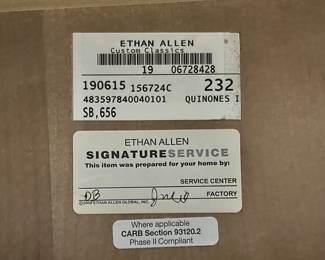 Ethan Allen dining table with leaf and 6 chairs - like-new condition