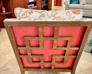 Ethan Allen armchair and ottoman - custom upholstery, like-new condition