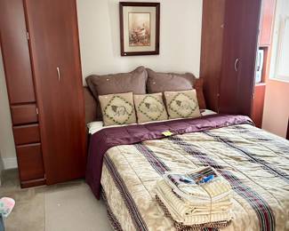 Murphy bed with attached cabinets and drawers - like-new condition