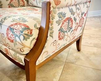 Ethan Allen armchair and ottoman - custom upholstery, like-new condition