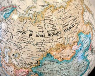 Vintage 1980s globe (note USSR on map)