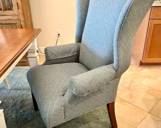 Ethan Allen 2 blue upholstered chairs - like-new condition