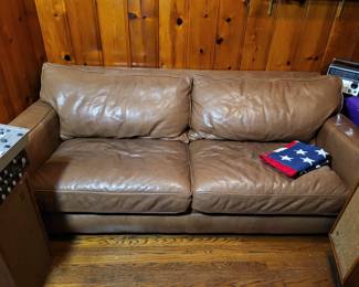 Brown Leather Sleeper Sofa
