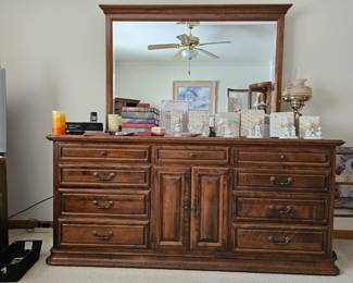 Ethan Allen Classic Manor Triple Dresser and Mirror