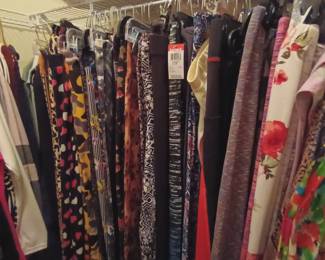 Leggings, tops, dresses, beach cover ups large to XXL