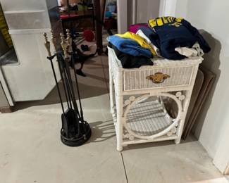 Wicket Accent Table, Fireplace Tools