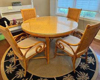 Ratten Bamboo Table and Chairs Set