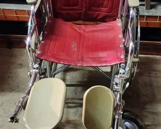 JPAS9051 VTG Rolls 900 by Invacare Red and Chrome Wheelchair