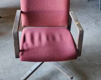 JPAS9081 Vintage Wooden Red Cushion Swivel Rocking Chair with Arm