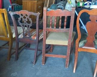 JPAS1022 SHABBY CHIC SET OF 4 MISMATCHED CHAIRS