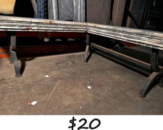JPAS5036B Custom Built Metal Wood Folding Corner Bench Table 2 Local pickup