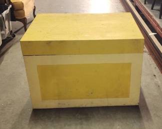 JPAS9094 Yellow Trunk w Hinged Lid Side Handles Black interior