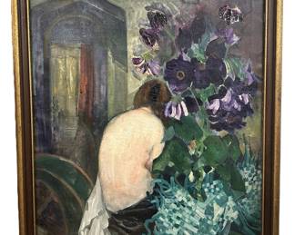 BORIS ANISFELD (RUSSIAN 1878-1973) WOMAN IN GARDEN