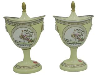PAIR OF CHELSEA HOUSE URNS